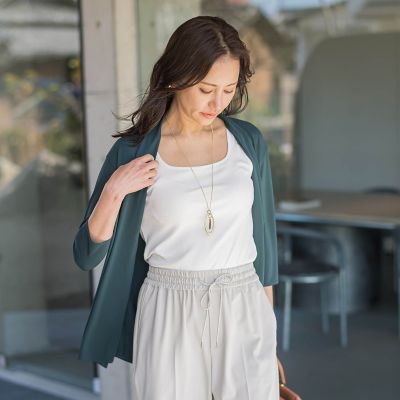 ＜LAUTREAMONT (Women)＞【ＷＥＢ限定】ひやさらシワレス着流しカーディガン