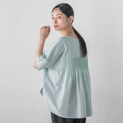 WEB限定】≪夏の体型カバーに≫タックフレアカットソー 