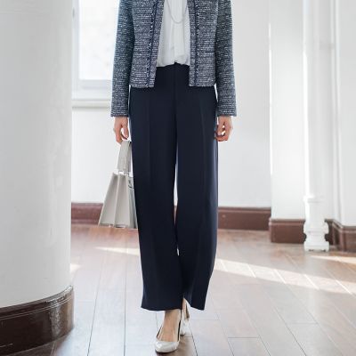 ＜LAUTREAMONT (Women)＞ソアパールストレートワイドパンツ≪洗濯機で洗える≫