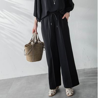 【ＷＥＢ限定】【３サイズ】リラックス×きれいサテンパンツ≪セットアップ対応≫≪接触冷感／洗える≫