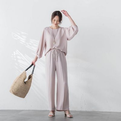 【ＷＥＢ限定】【３サイズ】リラックス×きれいサテンパンツ≪セットアップ対応≫≪接触冷感／洗える≫