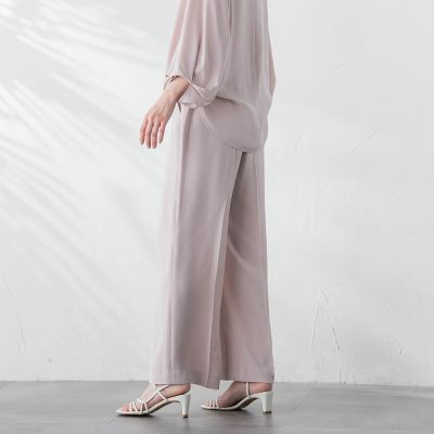 【ＷＥＢ限定】【３サイズ】リラックス×きれいサテンパンツ≪セットアップ対応≫≪接触冷感／洗える≫