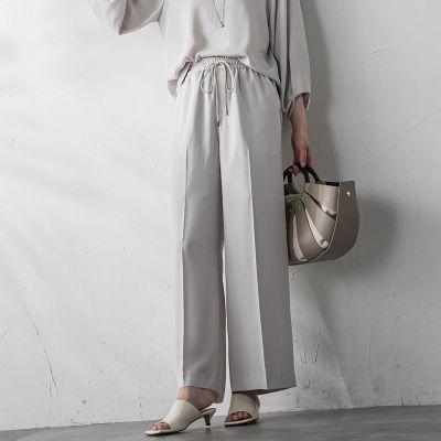 【ＷＥＢ限定】【３サイズ】リラックス×きれいサテンパンツ≪セットアップ対応≫≪接触冷感／洗える≫