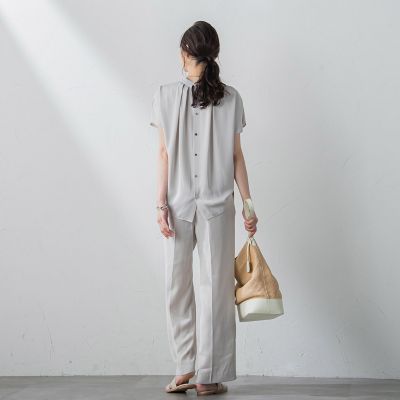 【ＷＥＢ限定】【３サイズ】リラックス×きれいサテンパンツ≪セットアップ対応≫≪接触冷感／洗える≫