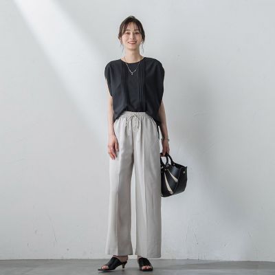 【ＷＥＢ限定】【３サイズ】リラックス×きれいサテンパンツ≪セットアップ対応≫≪接触冷感／洗える≫