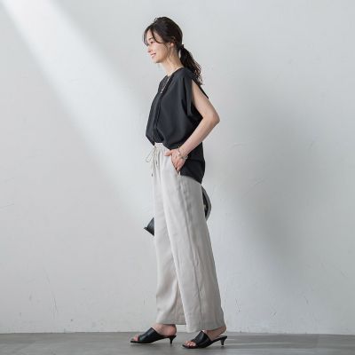 【ＷＥＢ限定】【３サイズ】リラックス×きれいサテンパンツ≪セットアップ対応≫≪接触冷感／洗える≫