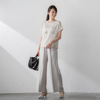 【ＷＥＢ限定】【３サイズ】リラックス×きれいサテンパンツ≪セットアップ対応≫≪接触冷感／洗える≫