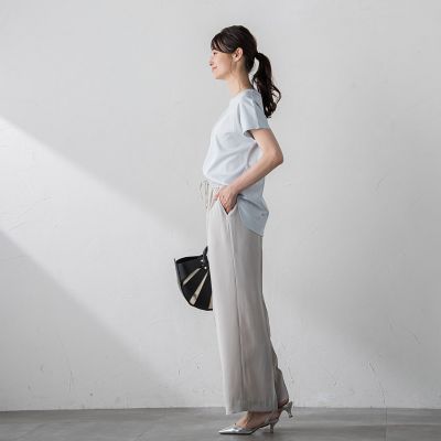 【ＷＥＢ限定】【３サイズ】リラックス×きれいサテンパンツ≪セットアップ対応≫≪接触冷感／洗える≫