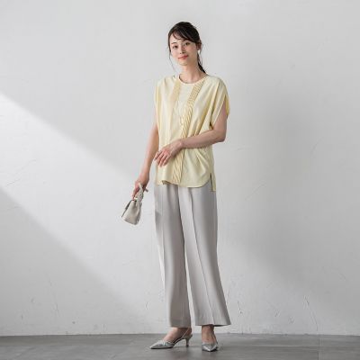 【ＷＥＢ限定】【３サイズ】リラックス×きれいサテンパンツ≪セットアップ対応≫≪接触冷感／洗える≫