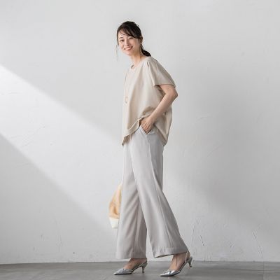 【ＷＥＢ限定】【３サイズ】リラックス×きれいサテンパンツ≪セットアップ対応≫≪接触冷感／洗える≫