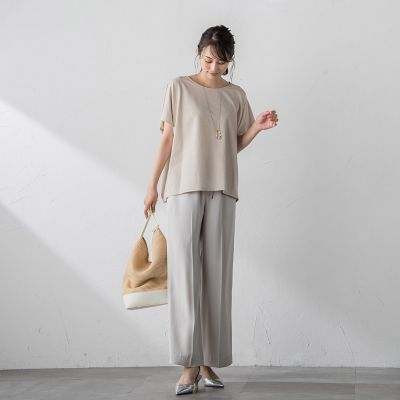 【ＷＥＢ限定】【３サイズ】リラックス×きれいサテンパンツ≪セットアップ対応≫≪接触冷感／洗える≫