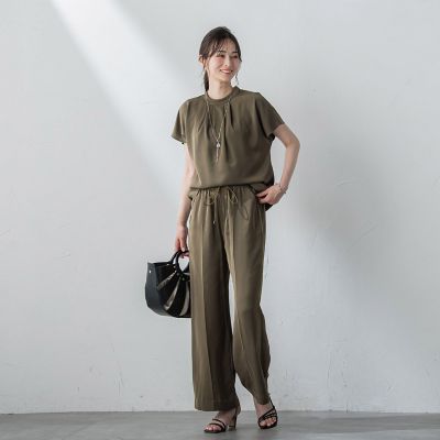 【ＷＥＢ限定】【３サイズ】リラックス×きれいサテンパンツ≪セットアップ対応≫≪接触冷感／洗える≫