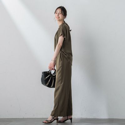 【ＷＥＢ限定】【３サイズ】リラックス×きれいサテンパンツ≪セットアップ対応≫≪接触冷感／洗える≫
