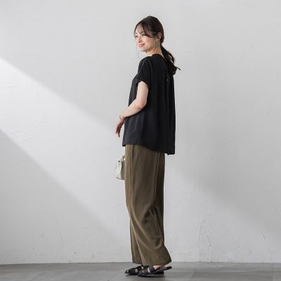 【ＷＥＢ限定】【３サイズ】リラックス×きれいサテンパンツ≪セットアップ対応≫≪接触冷感／洗える≫