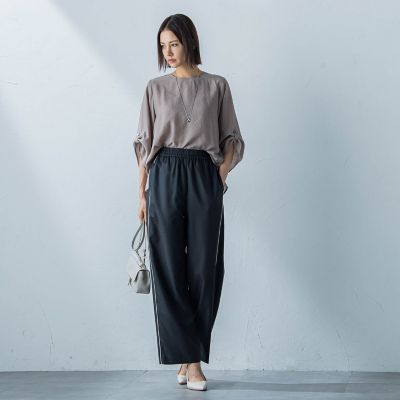 WEB＆一部店舗限定】サイドラインストレートパンツ≪洗濯機で洗える