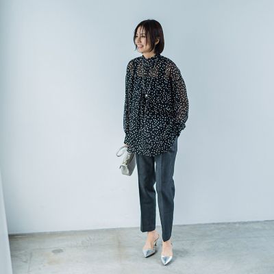 デニムライクテーパードパンツ≪防しわ／洗濯機で洗える