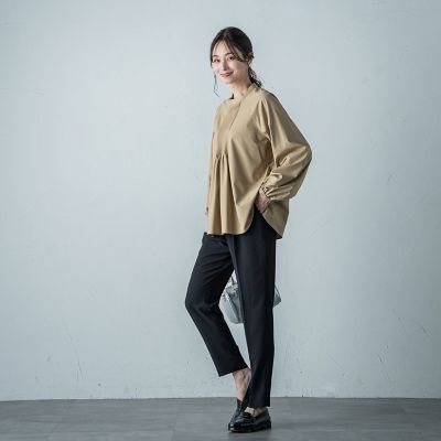 ジョーゼットテーパードパンツ≪洗濯機で洗える≫