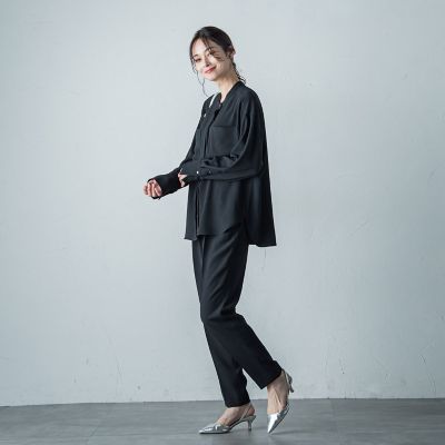 ジョーゼットテーパードパンツ≪洗濯機で洗える≫