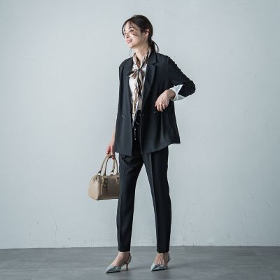 ジョーゼットテーパードパンツ≪洗濯機で洗える≫