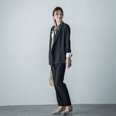 ジョーゼットテーパードパンツ≪洗濯機で洗える≫