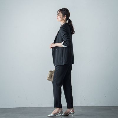 ジョーゼットテーパードパンツ≪洗濯機で洗える≫