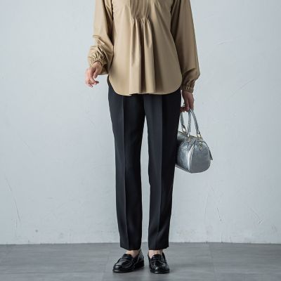 ジョーゼットテーパードパンツ≪洗濯機で洗える≫