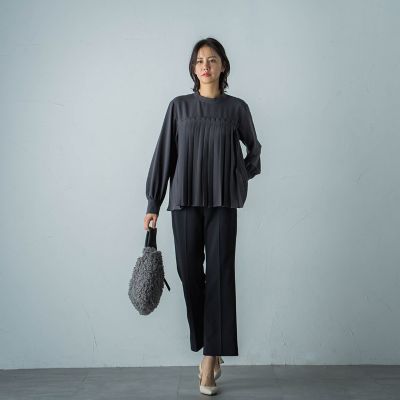【ＷＥＢ＆一部店舗限定】カットジョーゼットセミフレアパンツ≪洗える≫