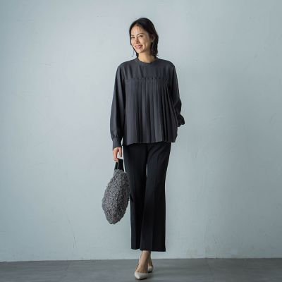 【ＷＥＢ＆一部店舗限定】カットジョーゼットセミフレアパンツ≪洗える≫