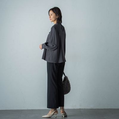 【ＷＥＢ＆一部店舗限定】カットジョーゼットセミフレアパンツ≪洗える≫
