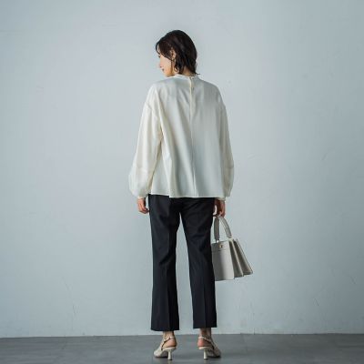 【ＷＥＢ＆一部店舗限定】カットジョーゼットセミフレアパンツ≪洗える≫
