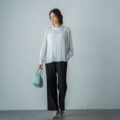 【ＷＥＢ＆一部店舗限定】カットジョーゼットバックスリットパンツ≪洗える≫