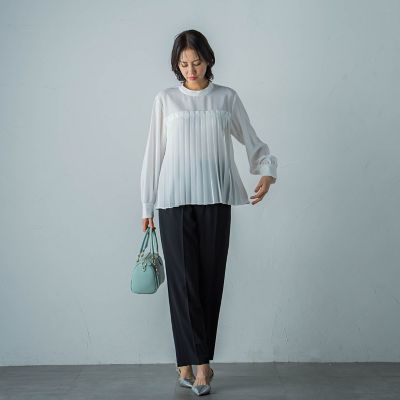 【ＷＥＢ＆一部店舗限定】カットジョーゼットバックスリットパンツ≪洗える≫