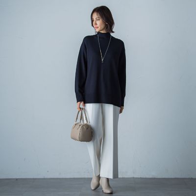 【カタログ掲載】両面起毛ストレッチワイドパンツ≪洗える≫