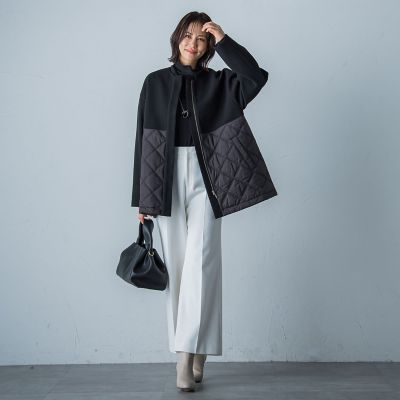 【カタログ掲載】両面起毛ストレッチワイドパンツ≪洗える≫