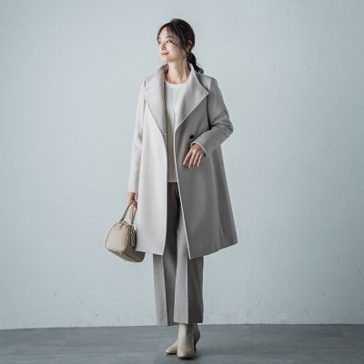 【カタログ掲載】両面起毛ストレッチワイドパンツ≪洗える≫