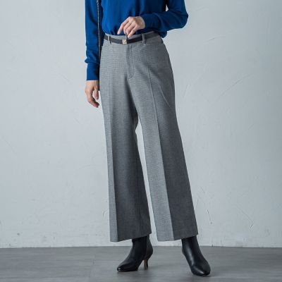 カタログ掲載】両面起毛ストレッチワイドパンツ≪洗える