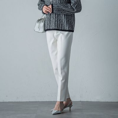 両面起毛ストレッチテーパードパンツ≪洗える≫