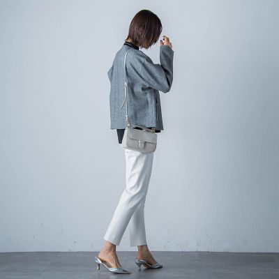 両面起毛ストレッチテーパードパンツ≪洗える≫