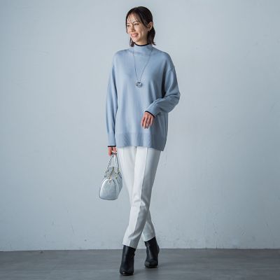 両面起毛ストレッチテーパードパンツ≪洗える≫