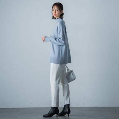 両面起毛ストレッチテーパードパンツ≪洗える≫