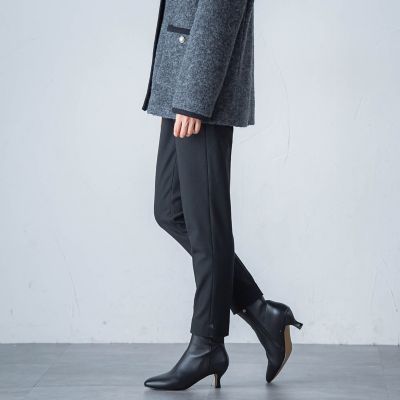 両面起毛ストレッチテーパードパンツ≪洗える≫