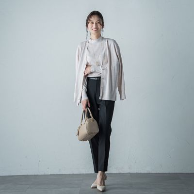 両面起毛ストレッチテーパードパンツ≪洗える≫