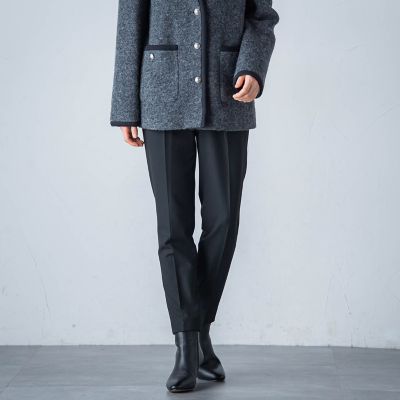 両面起毛ストレッチテーパードパンツ≪洗える≫