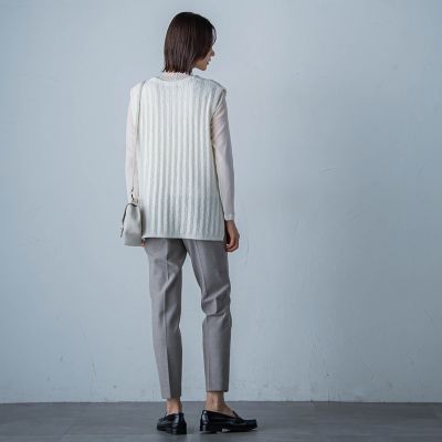 両面起毛ストレッチテーパードパンツ≪洗える≫