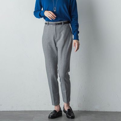 両面起毛ストレッチテーパードパンツ≪洗える≫