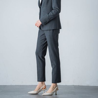 両面起毛ヘリンボンテーパードパンツ≪洗濯機で洗える≫