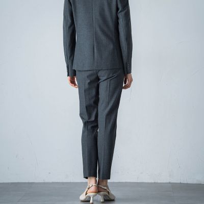 両面起毛ヘリンボンテーパードパンツ≪洗濯機で洗える≫