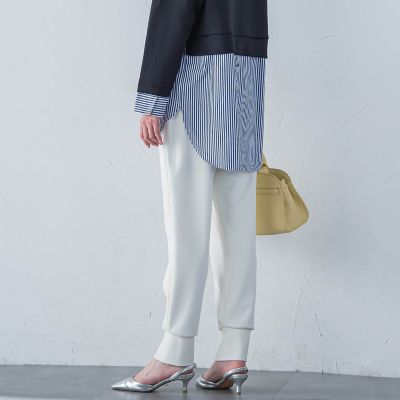 【一部店舗限定販売】レクチュールポンチパンツ≪洗濯機で洗える≫
