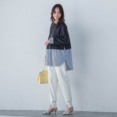 【一部店舗限定販売】レクチュールポンチパンツ≪洗濯機で洗える≫