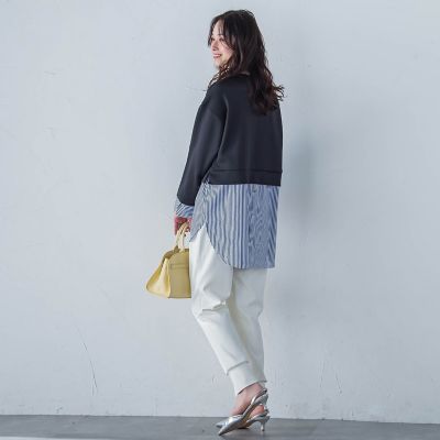 【一部店舗限定販売】レクチュールポンチパンツ≪洗濯機で洗える≫